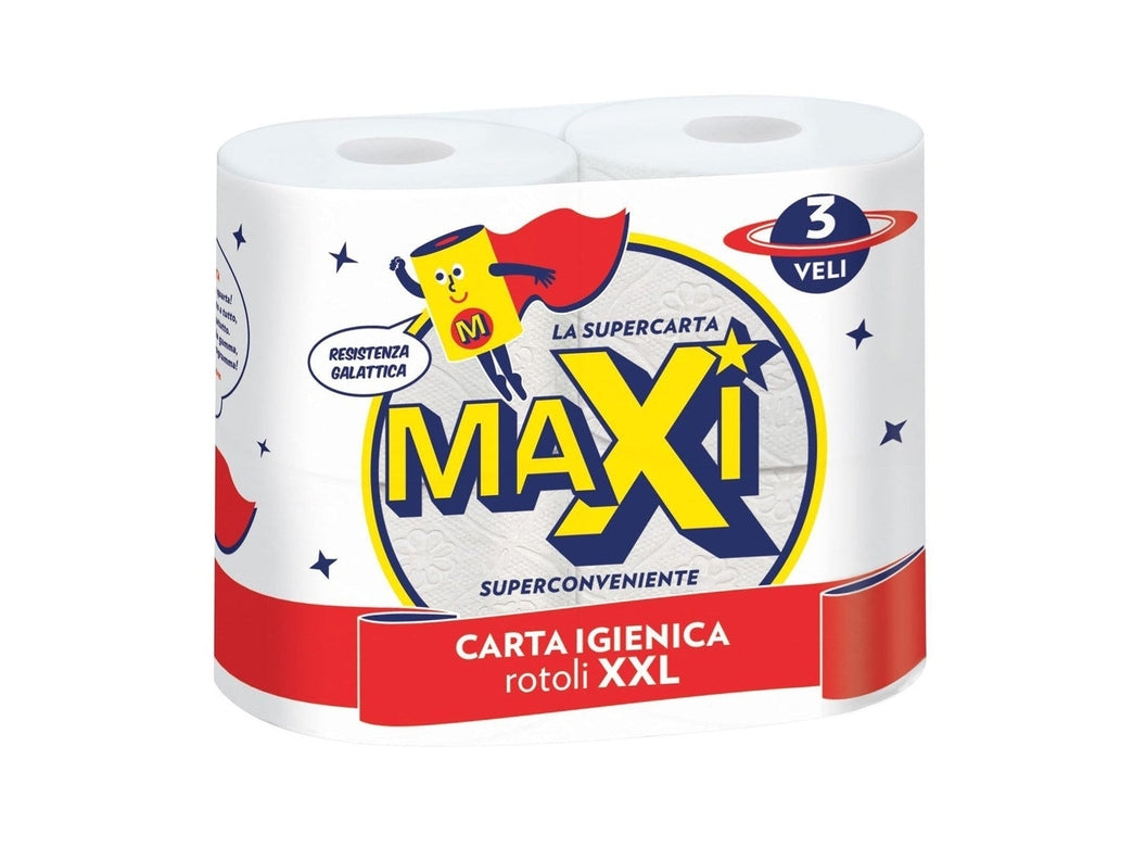 Carta Igienica Maxi 4 Rotoli 2 Veli – Extra Resistente e Morbida