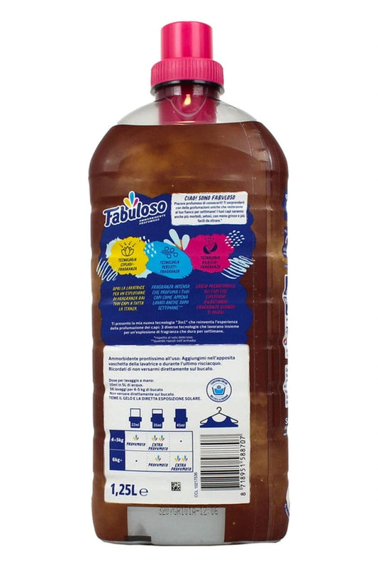 Fabulous Concentrated Fabric Softener Coconut and White Flowers 1.25L – Tropical Fragrance and Floral Softness for an Irresistible Laundry