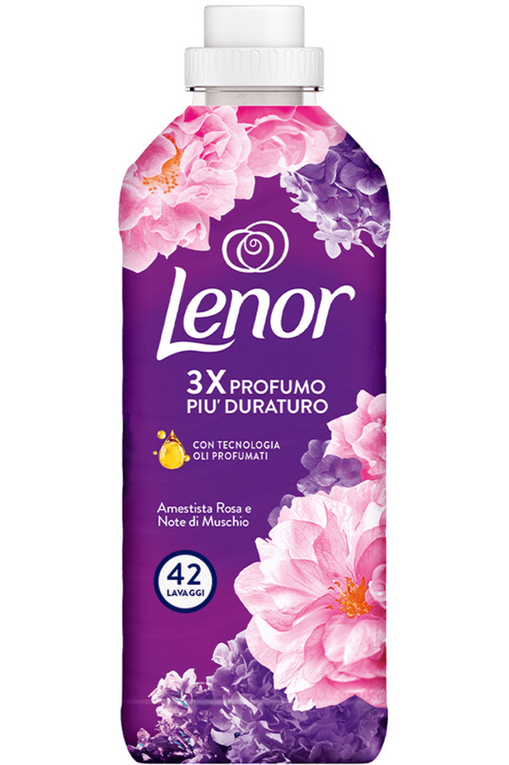Lenor Ammorbidente Concentrato 42 Lavaggi – Ametista e Bouquet Fiorito per un Profumo Intenso e Duraturo