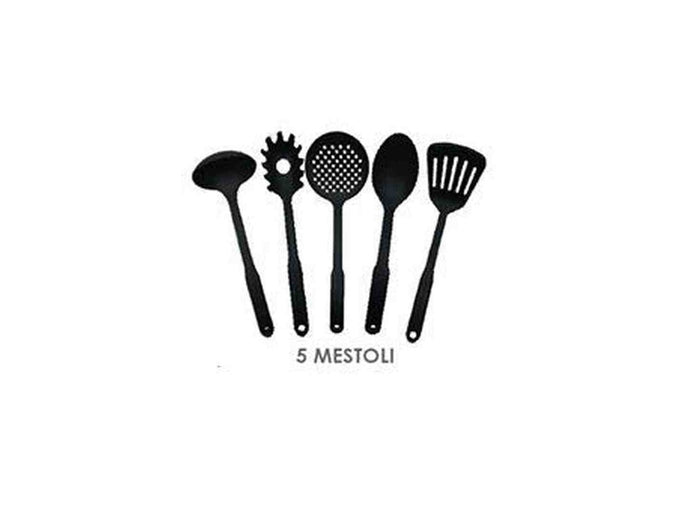 DGBavaria Set Batteria Padelle 14 Pezzi Nere con Mestoli – Antiaderenti, Pratiche e Resistenti