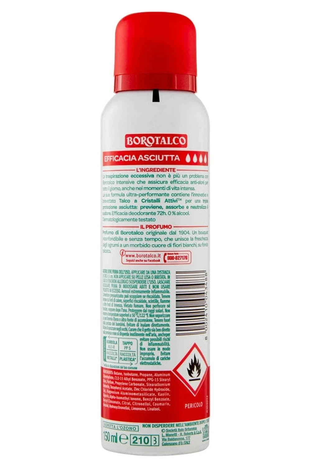 Borotalco Deodorant 150ml Spray Intensive