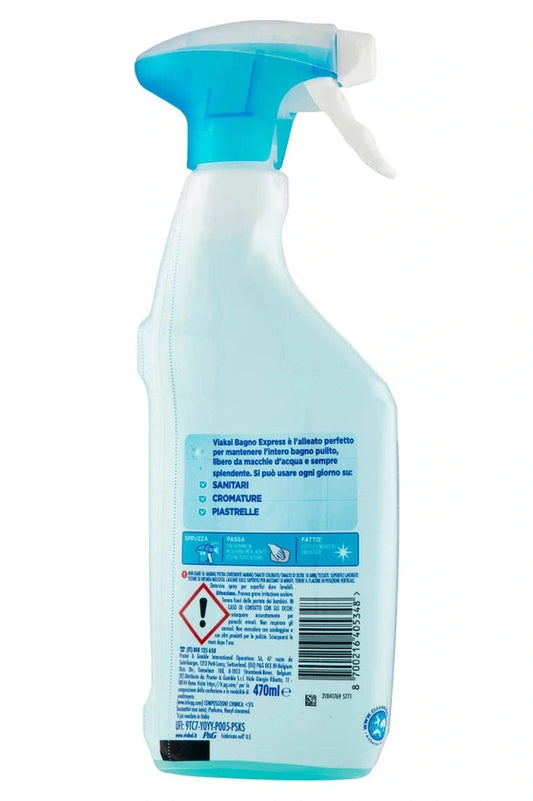 Viakal Anticalcare Spray Express Doccia 470ml Fiori di Primavera – Azione Rapida, Profumo Fresco e Superfici Brillanti