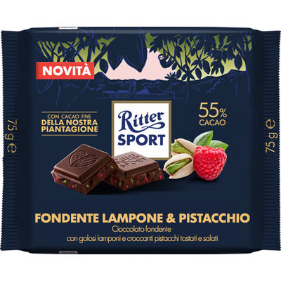 RITTER FONDENTE 55% LAMPONE/PISTACC.75 15 PZ.