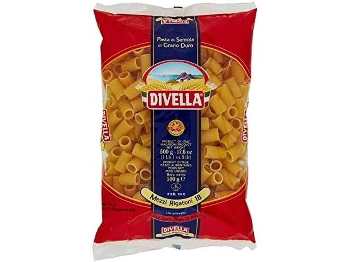 Divella Pasta di Semola – Mezzi Rigatoni , 500g