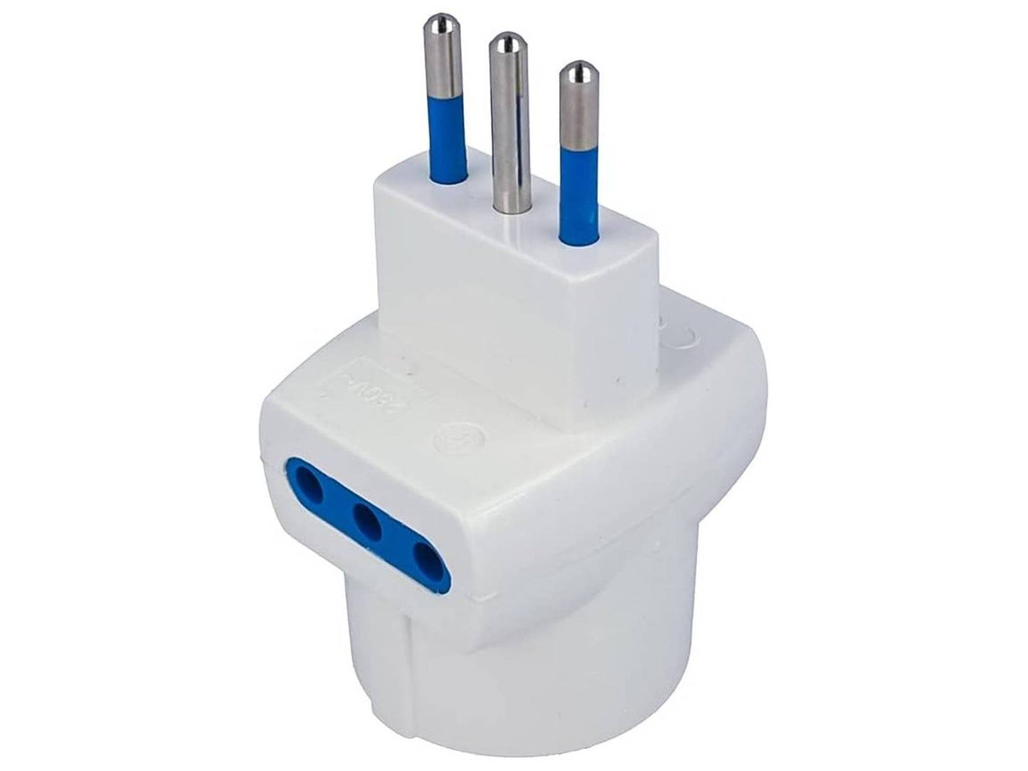 3-Outlet Adapter with 16A+T Plug and 2 Dual-Purpose Sockets with Schuko – Black and White Colors