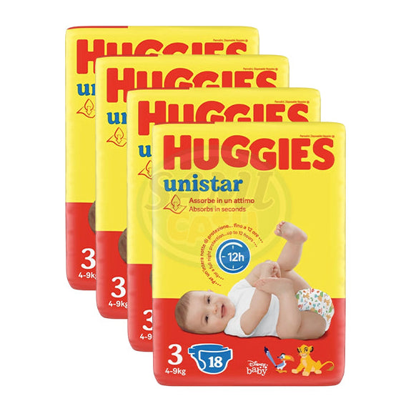PANNOLINI HUGGIES UNISTAR 4- 9KG 3TG 4 PZ