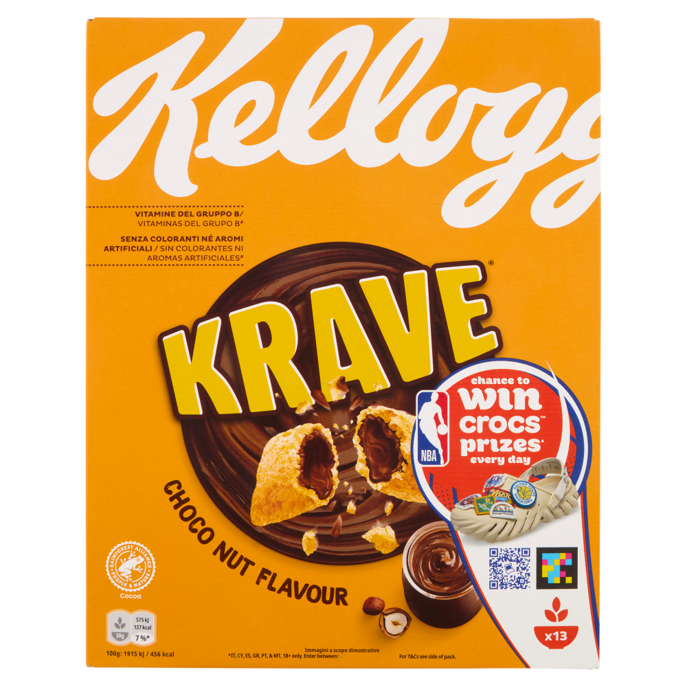 Kelloggs Krave Cereali Colazione Chocolate Family Size 8 Confezioni