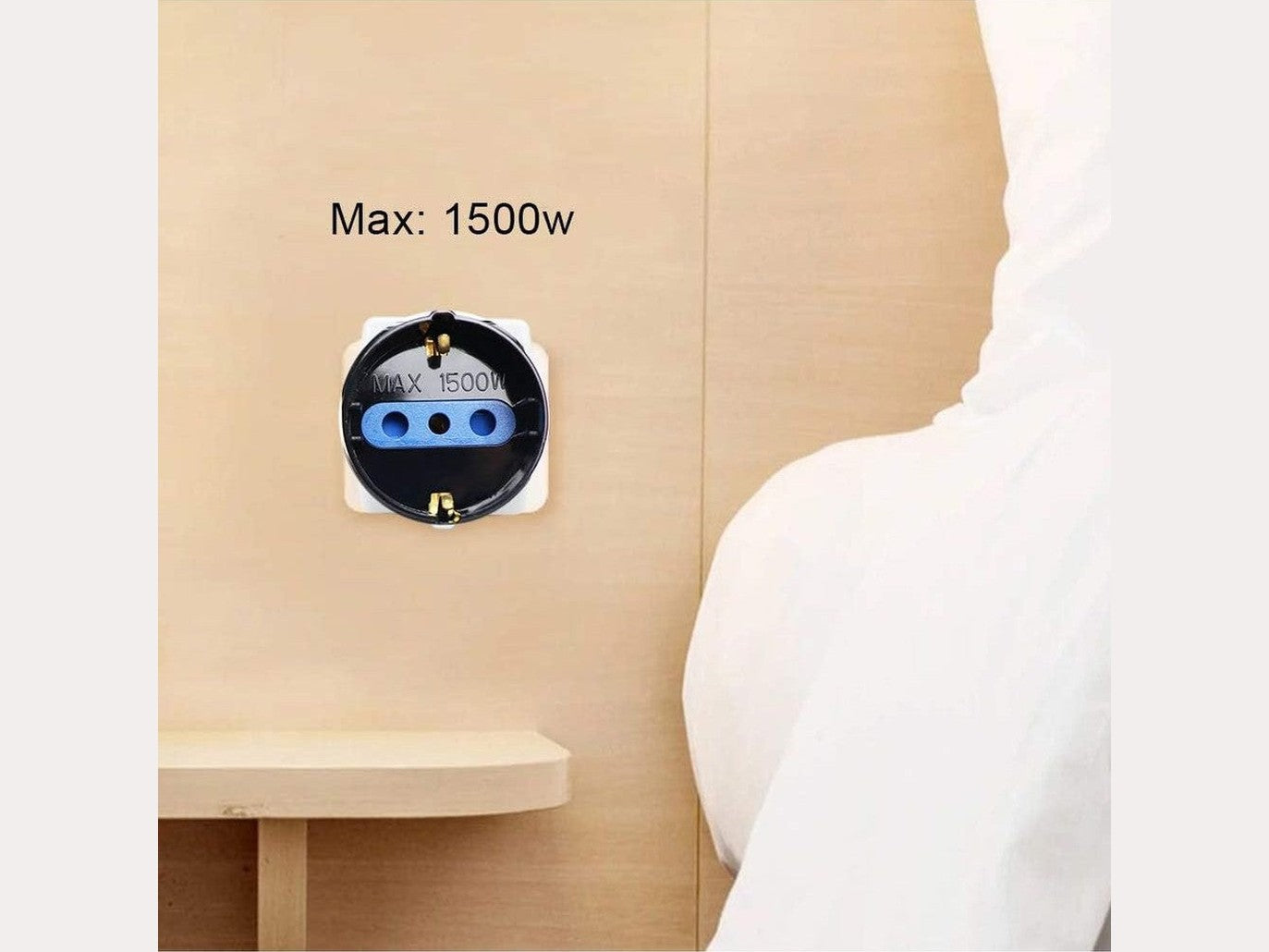 3-Outlet Adapter with 16A+T Plug and 2 Dual-Purpose Sockets with Schuko – Black and White Colors