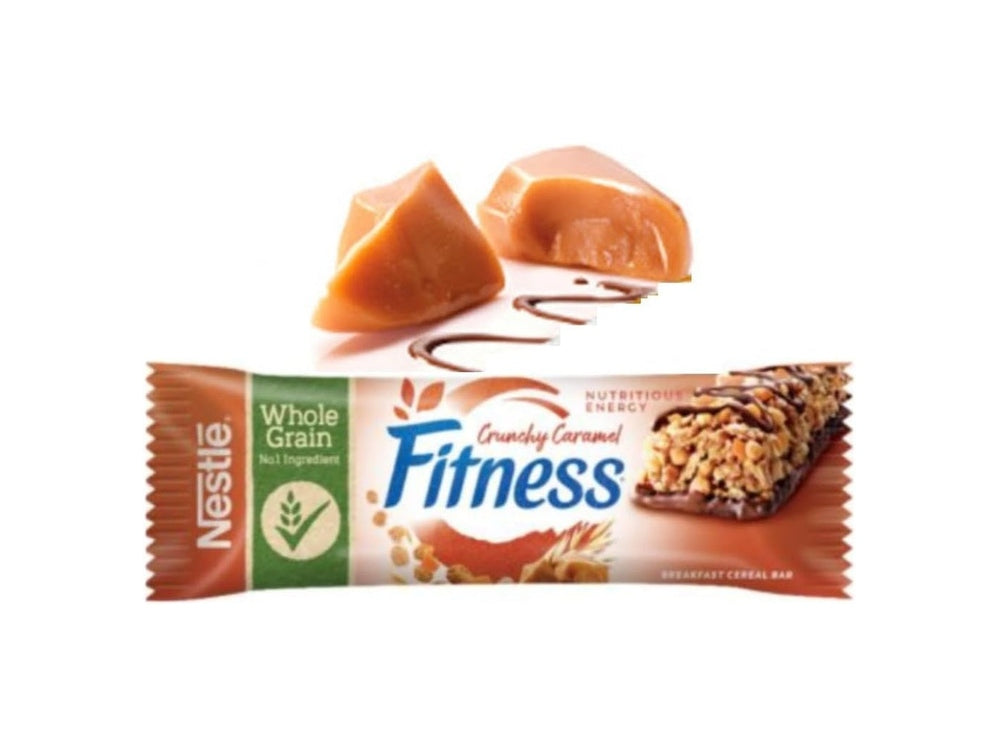 Nestlé Fitness Barrette Cereali – 8 Pz, Caramello, Original, Fragola & Cereali | Snack Colazione in 3 Gusti Golosi