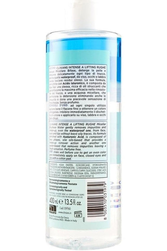 Acqua Micellare Bifasica Clinians 400ml – Struccante Delicato e Efficace per Viso, Occhi e Labbra, anche Waterproof