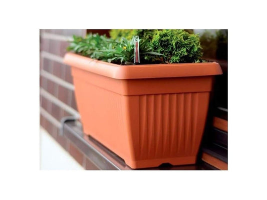 Balconetta Rettangolare 40 cm con Riserva d'Acqua – Vaso da Esterno per Piante e Fiori