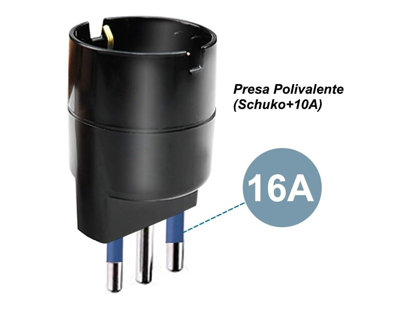 Schuko Socket to 16A+T Plug Adapter – Black and White Colors