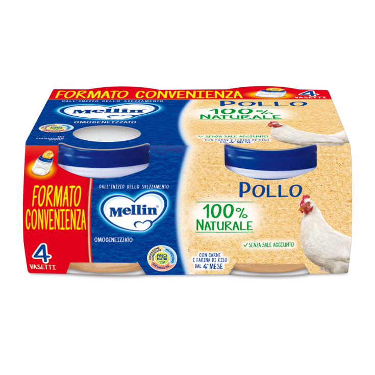 Mellin Omogeneizzato Pollo 4x80g Neonati Bambini 6pz
