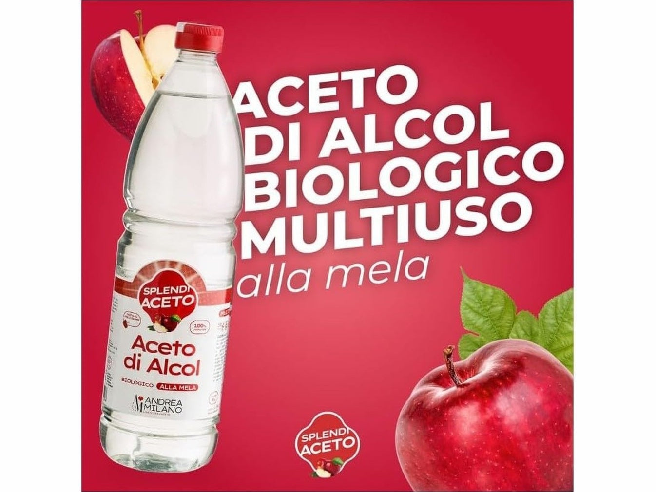 Aceto di Alcol Andrea Milano 1L PET – Gusto Fresco alla Mela