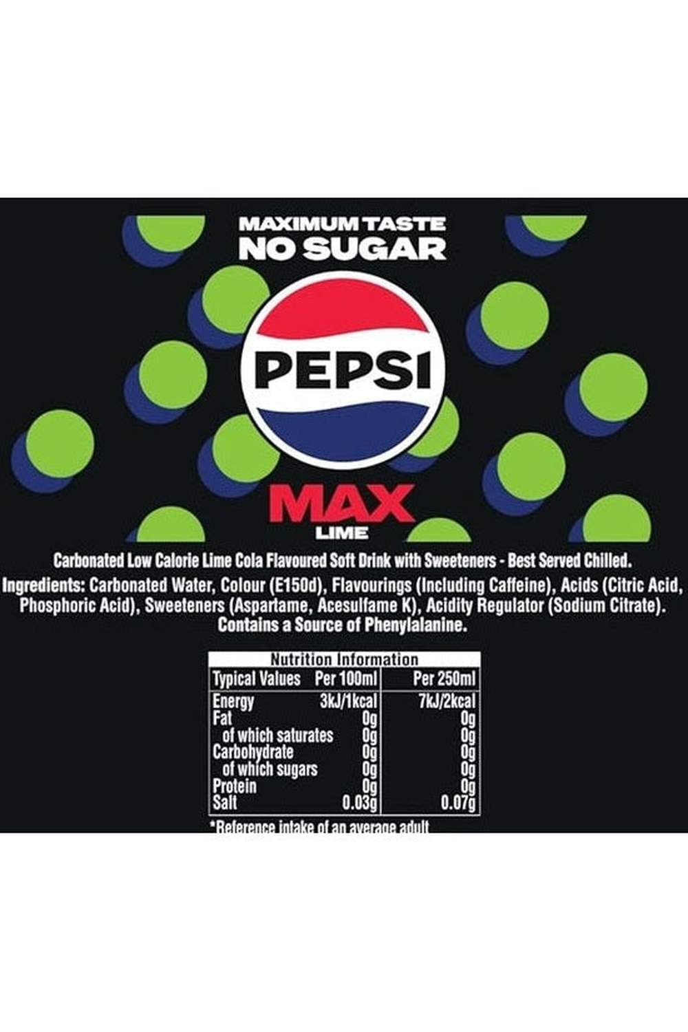 Pepsi Cola 0.33L Max Lime