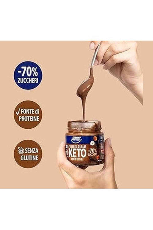 Crema Proteica Keto Enervit 180g Cacao – Spalmabile Low Carb con Alto Contenuto Proteico, Ideale per Diete Chetogeniche