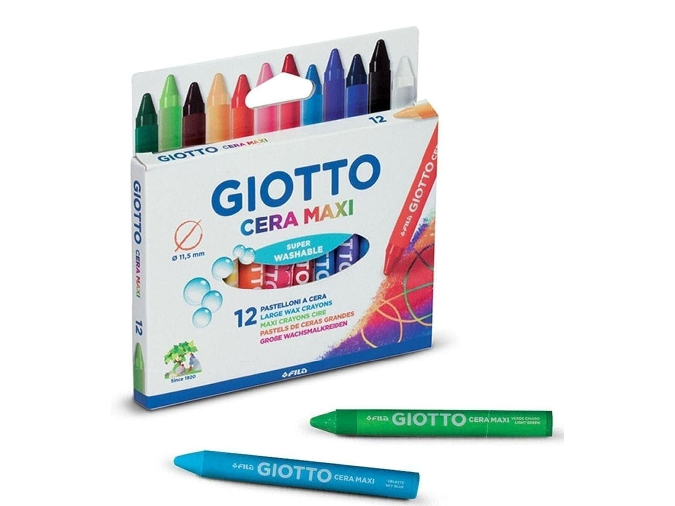 Pastelli a Cera Giotto Maxi 12 Pezzi