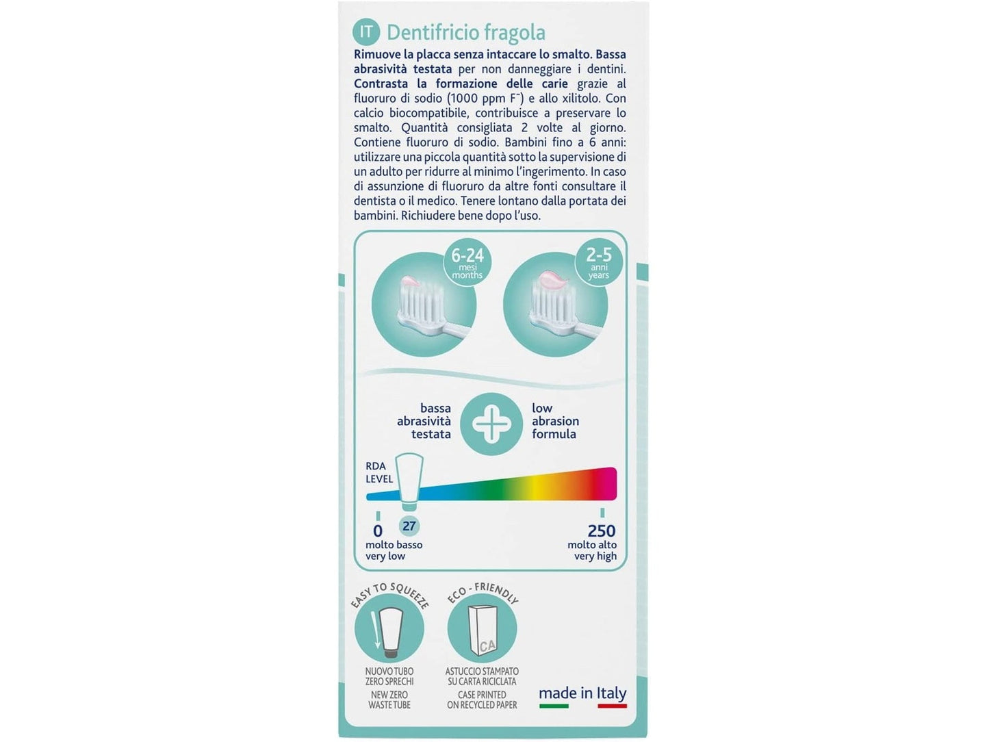 Dentifricio Chicco 50ml Fragola – Protezione Delicata per Denti da Latte