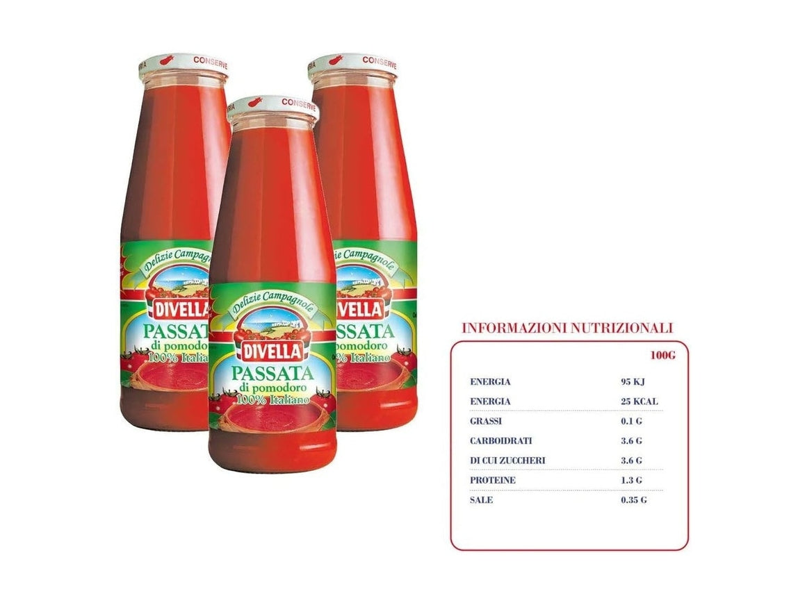 Divella Kit Pasta e Passata – 12 Confezioni da 500g (Fusilli, Rigatoni, Penne Ziti, Vermicelli, Mista, Paternosti Rigati) + 3 Bottiglie di Passata di Pomodoro 640g