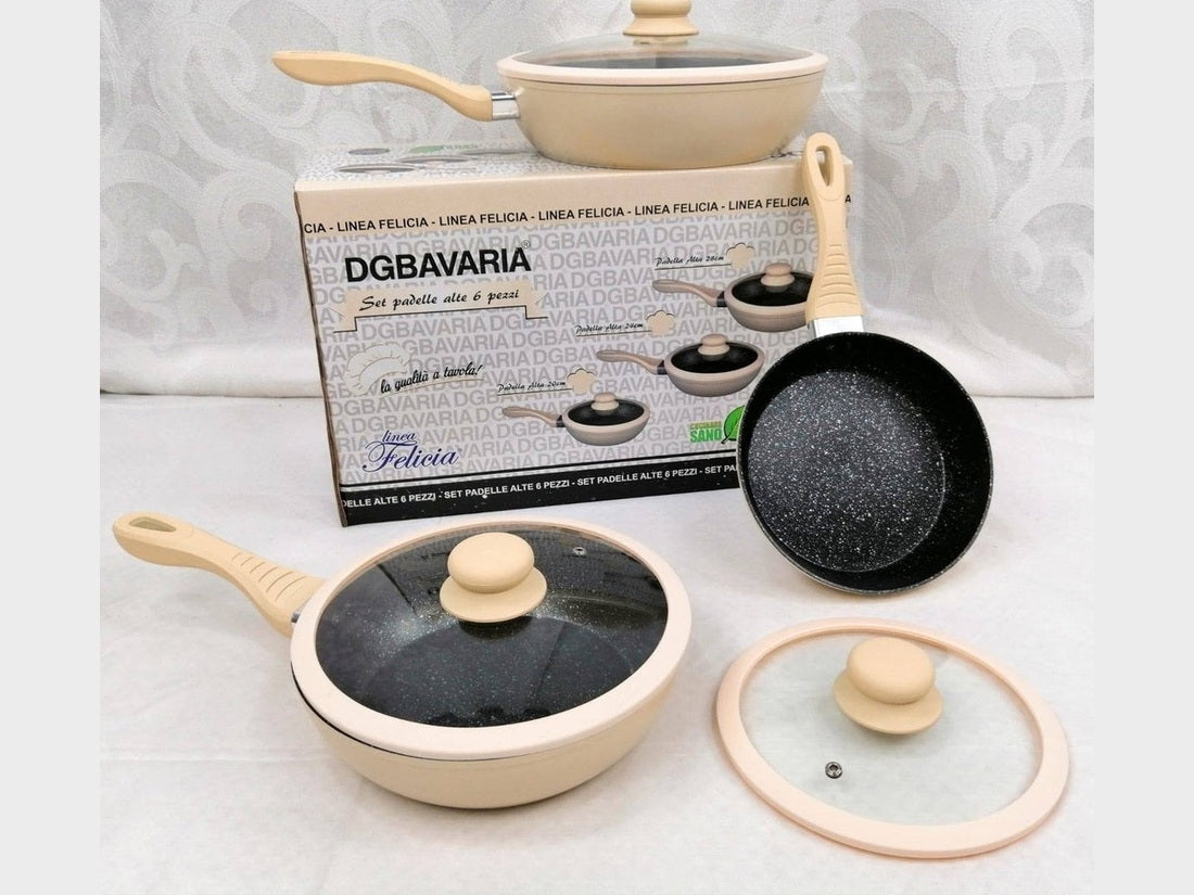 DGBavaria Set Batterie Padelle 11 Pezzi (Ø 20/24/28 cm) con Mestoli