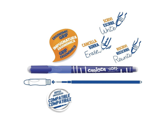 Penne Carioca Cancellabili 6 Pezzi – Colorate, Perfette per Scuola e Tempo Libero