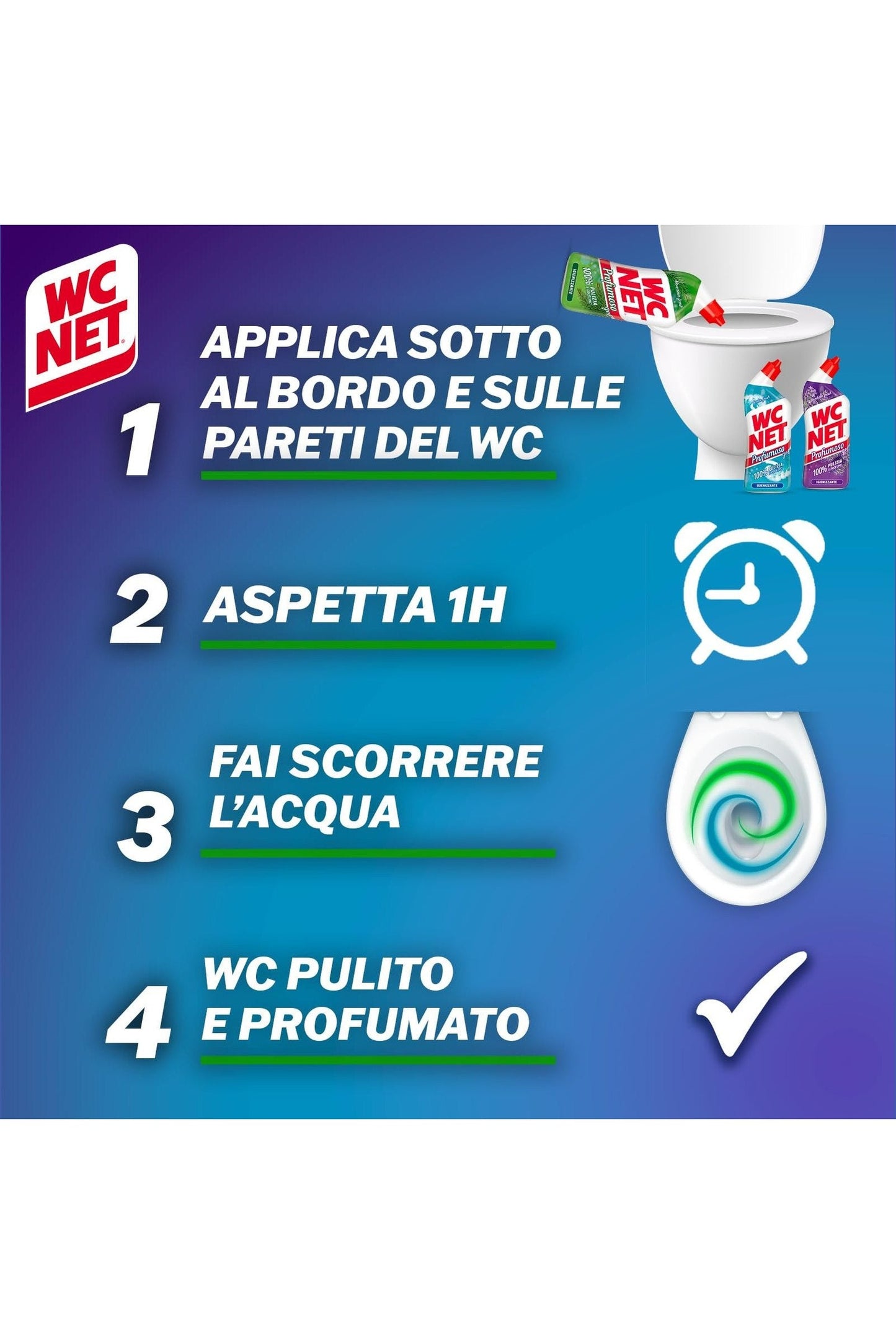 Wc Net - Profumoso Gel, Anticalcare e Igienizzante per WC, Fragranze Assortite, 700 ml x 12 Pezzi