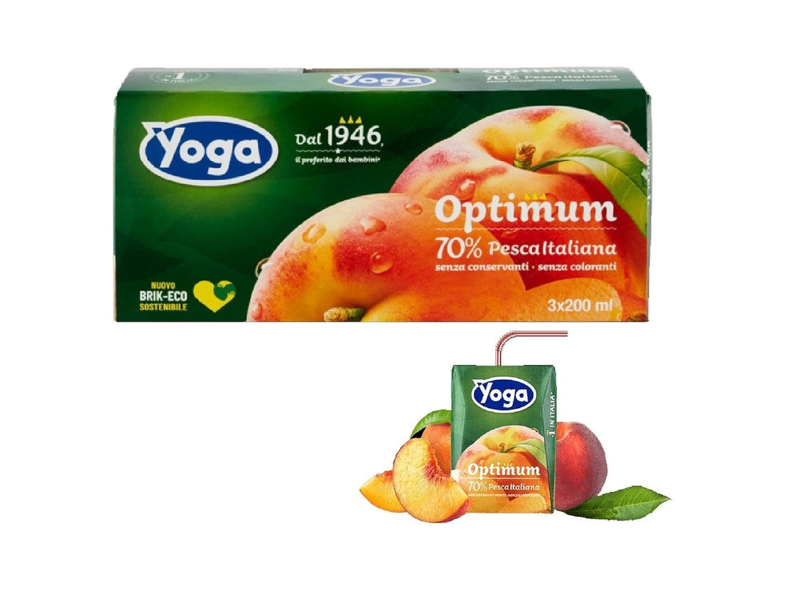 Yoga Succo alla Pesca – 3 Brik da 200ml, Gusto Ricco e Naturale