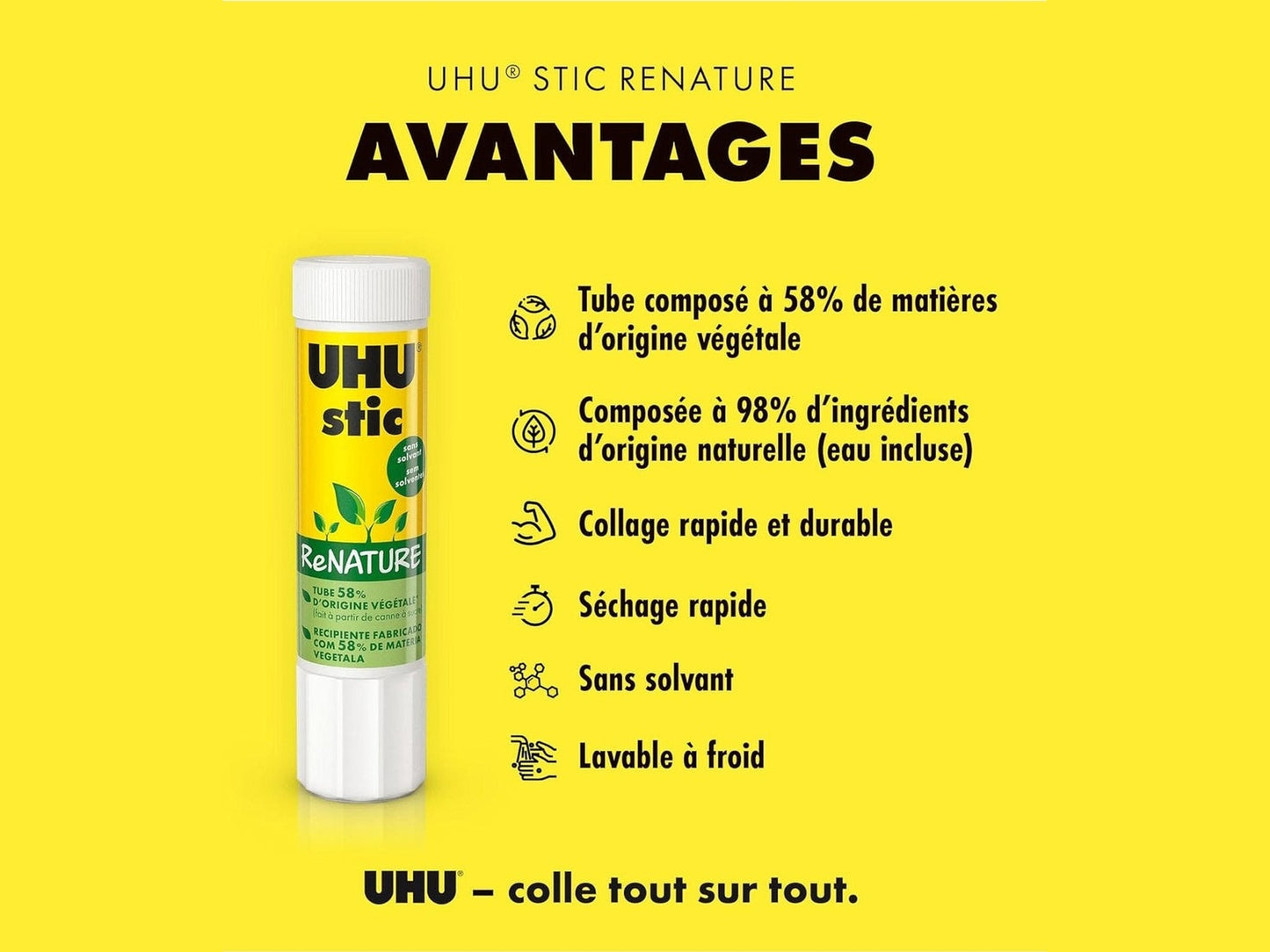 Colla Stick UHU 21g – Colla Universale per Carta, Cartone e Foto, Pulita e Sicura