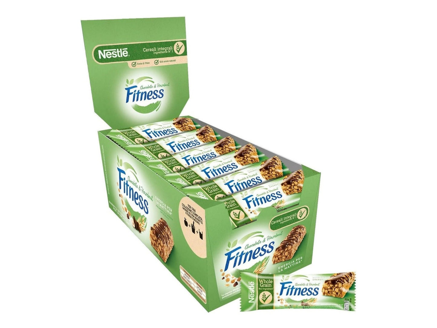 Barretta Fitness 22,5g Cioccolato al Latte Gusto Nocciola Nestlé (24pezzi)