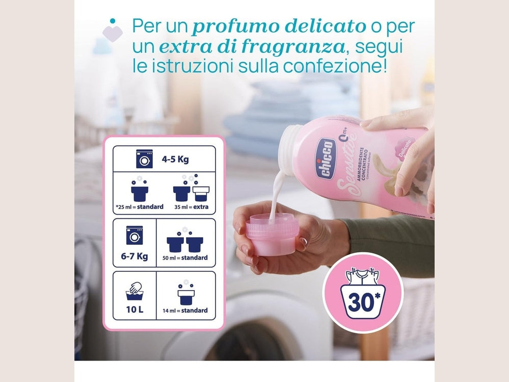 Ammorbidente Chicco 750ml Fiori Delicati – Morbidezza e Profumo per Pelli Sensibili