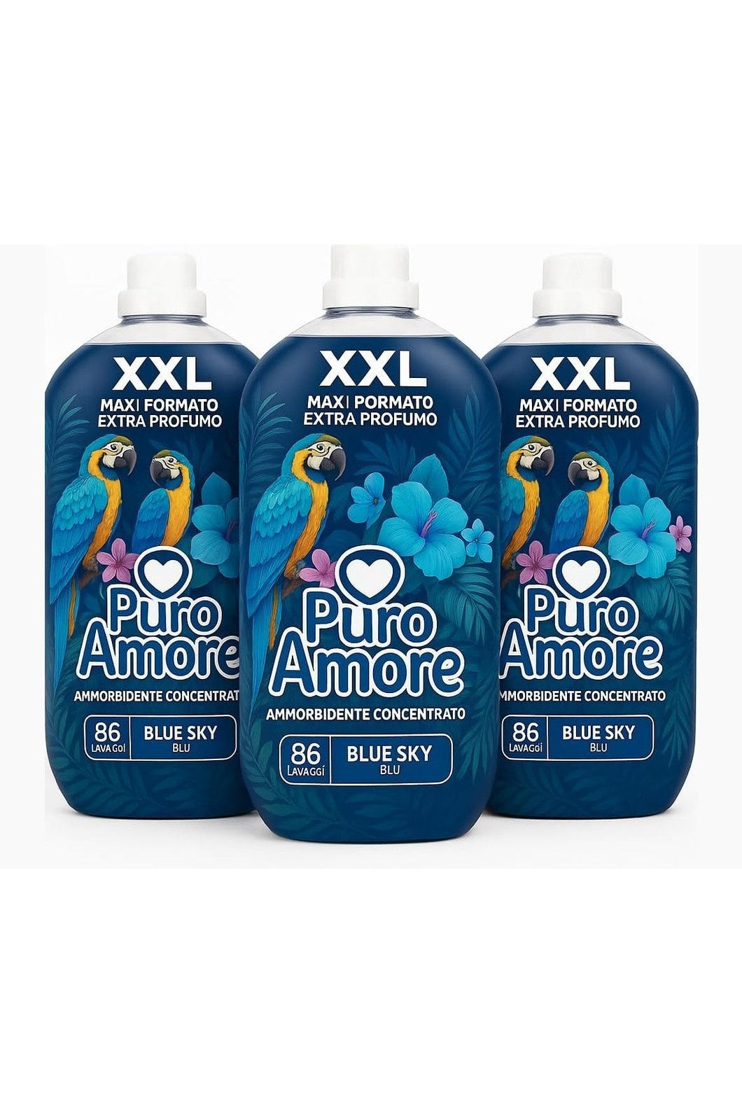 PURO AMORE Ammorbidente Concentrato Blue Sky – Extra Profumo | Formato XXL 86 Lavaggi | Confezione da 3 Pezzi (3)