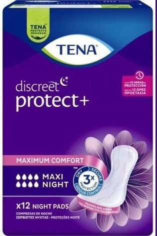 TENA Discreet Maxi Night 12pz Assorbenti Notte Alta Assorbenza