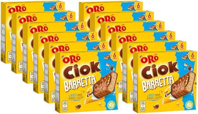 Oro Ciok Barrette Ricoperte di Cioccolato al Latte 27g 12pz
