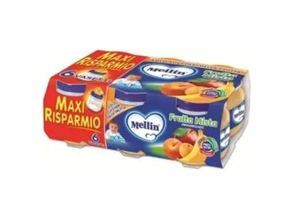 Omogeneizzato Mellin 100g Frutta Mista – Confezione da 6 Pz, per Neonati e Bambini
