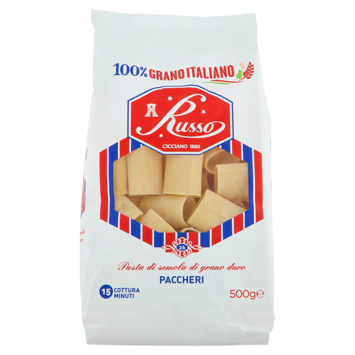 Pasta Russo 500g Paccheri 12pz