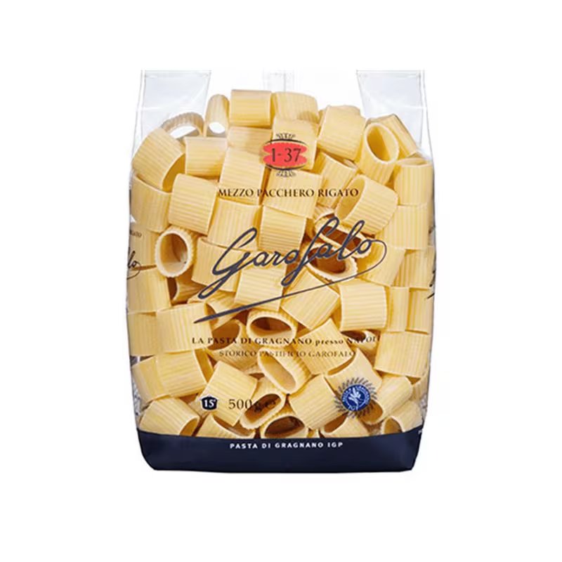 Garofalo Mezzo Pacchero Rigato 1-37 Pasta di Gragnano IGP 500 g 12pz