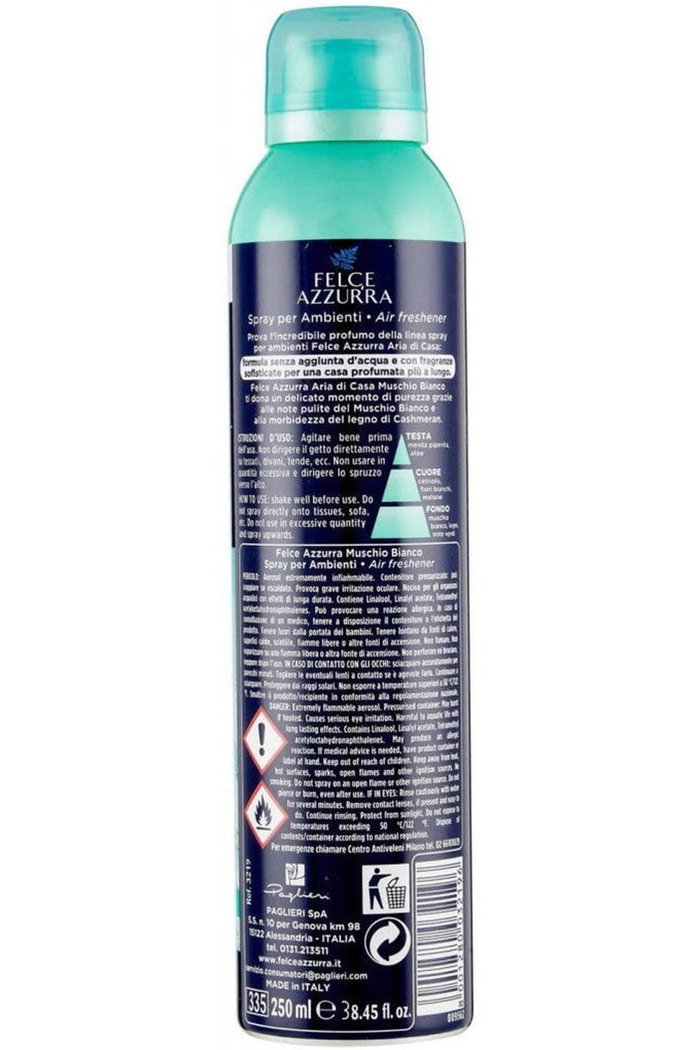 Deodorante Ambiente Felce Azzurra 250ml Aria di Casa Spray Muschio Bianco