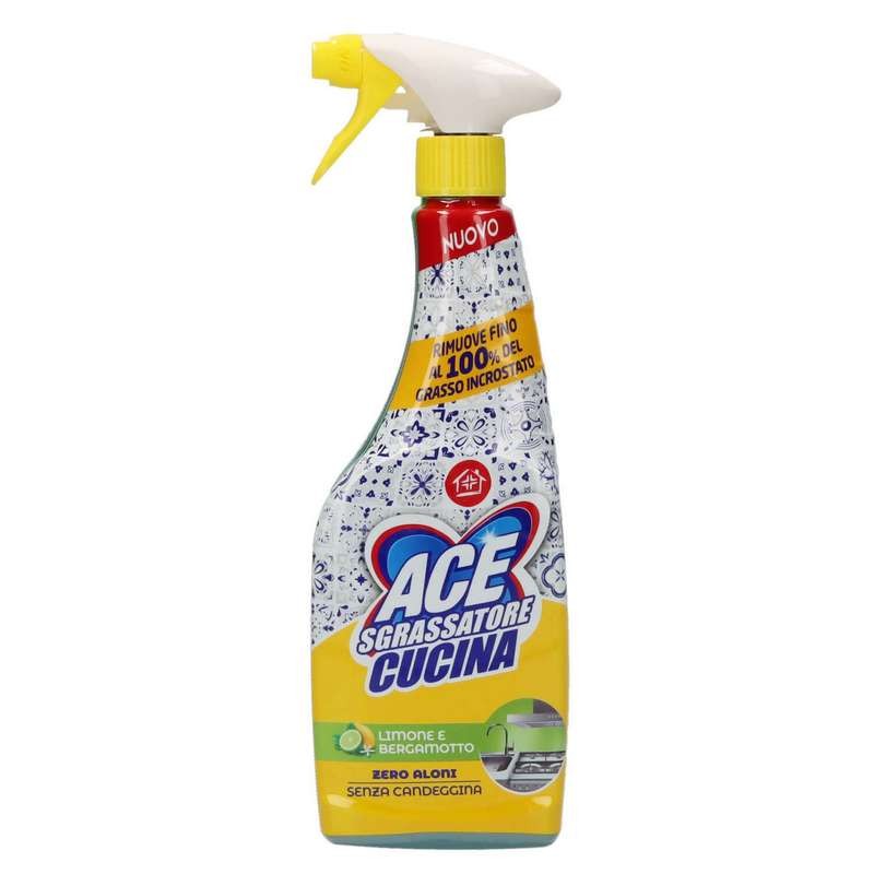 ACE Spray Sgrassatore Cucina Limone e Bergamotto 600 ml 4 pz