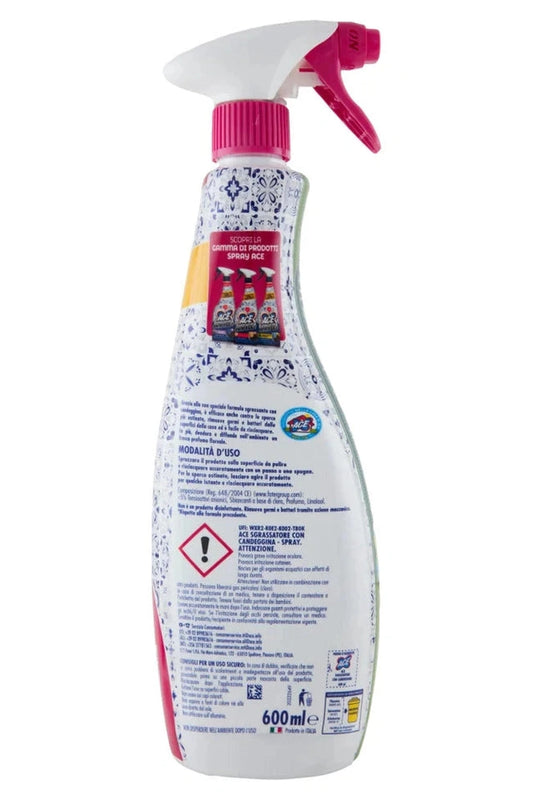 ACE Spray Sgrassatore con Candeggina Rosa e Lavanda 600 ml 10pz