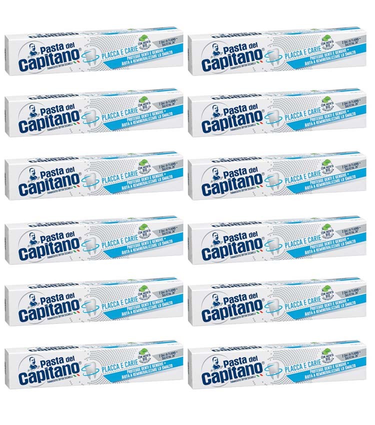 Dentifricio Pasta del Capitano 100ml Placca e Carie 12pz