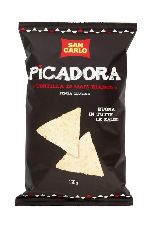 SAN CARLO Picadora Tortilla di Mais Bianco Senza Glutine 150g - Confezione da 6