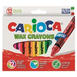 Carioca Pastelli a Cera Jumbo 12pz Colori Vivi Bambini