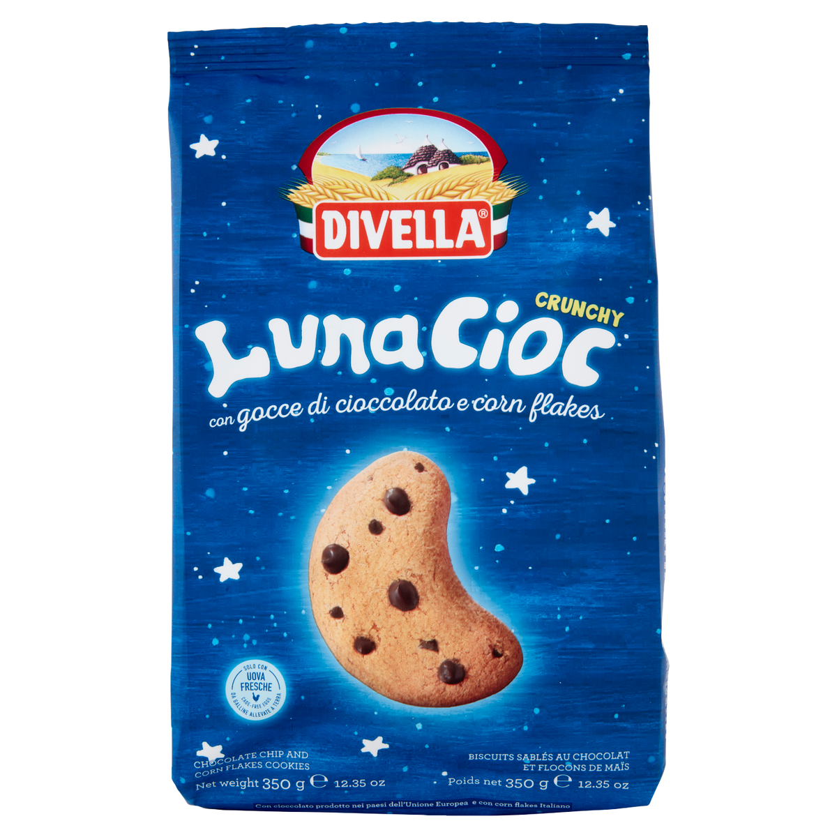 Divella Lunacioc 350g Biscotti Gocce Cioccolato 6pz