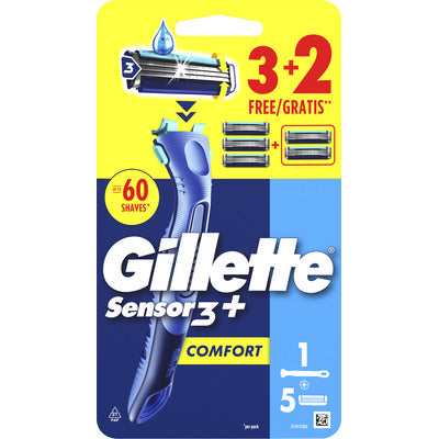 GILLETTE SENSOR 3 PLUS USA&GETTA X 5 3 PZ