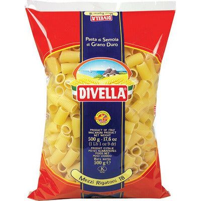 DIVELLA 018 MEZZI RIGATONI GR.500 6 PZ.