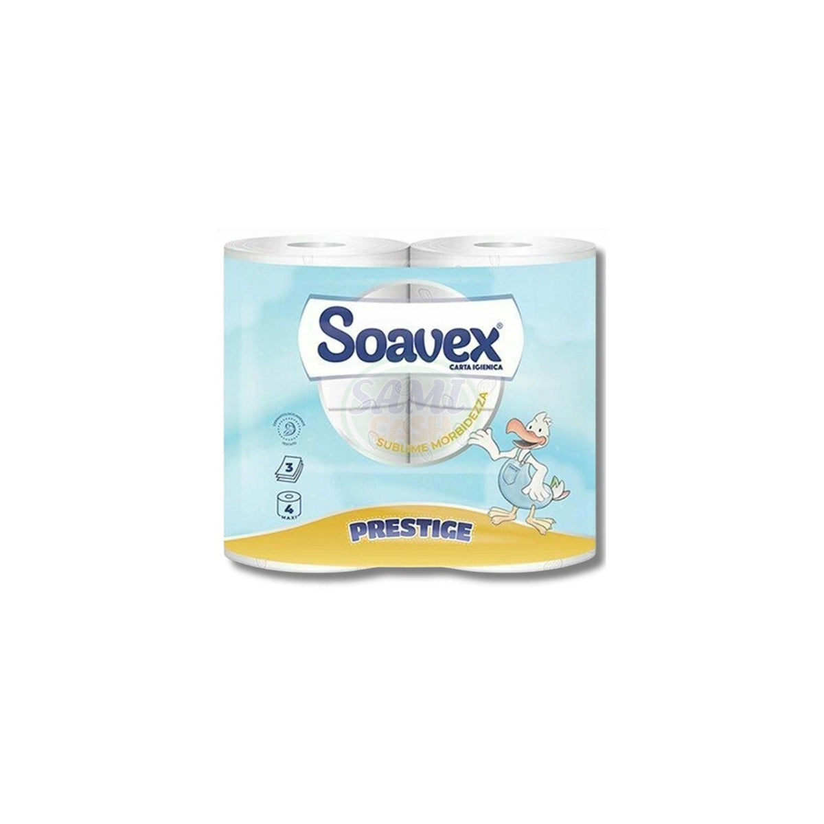 Carta Igienica Soavex 4R 3V Prestige Pack da 9 - Totale Rotoli 36