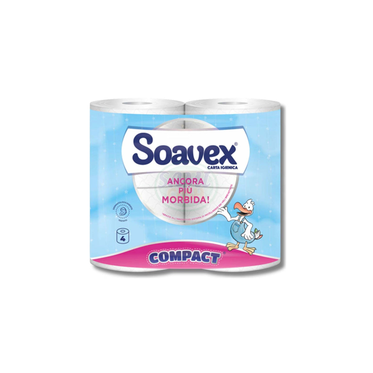 Carta Igienica Soavex 4R 2V Compact Pack da 10 - Totale Rotoli 40
