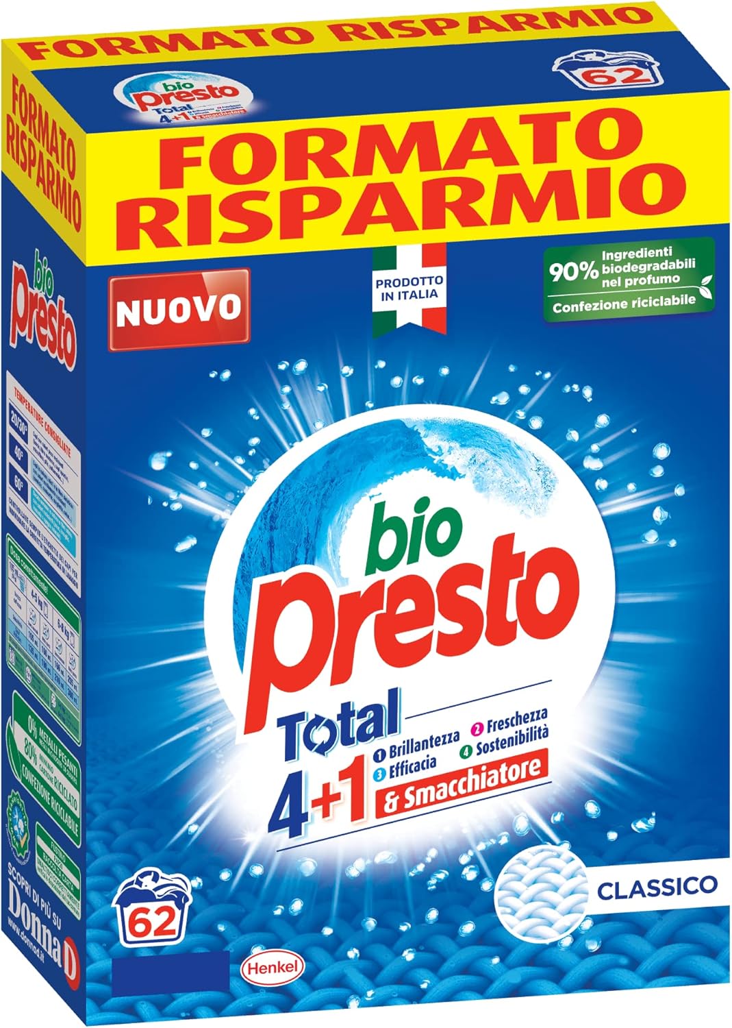 Biopresto 62 Misurini Polvere Detersivo Lavatrice
