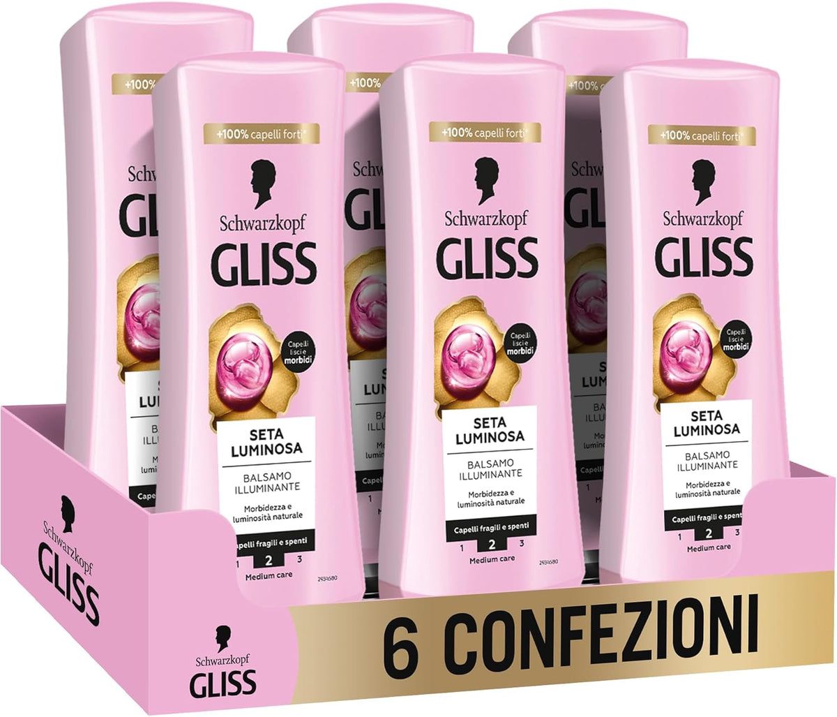 Gliss Balsamo Riparatore Seta Luminosa 200ml 6pz