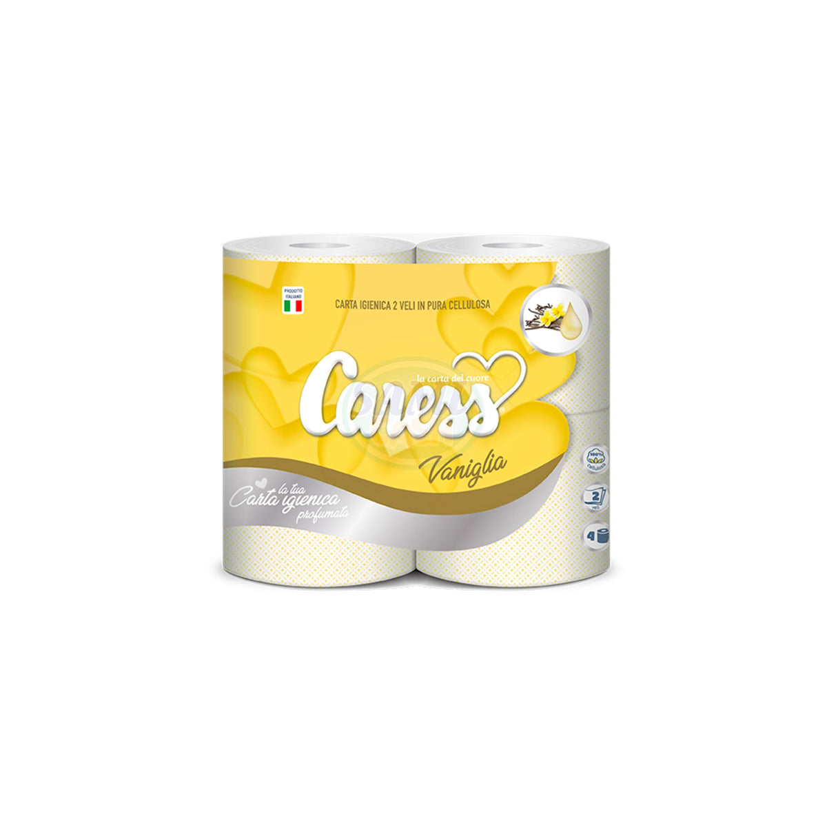 Carta Igienica Caress 4R 2Veli Vaniglia Pack da 10 - Totale Rotoli 40
